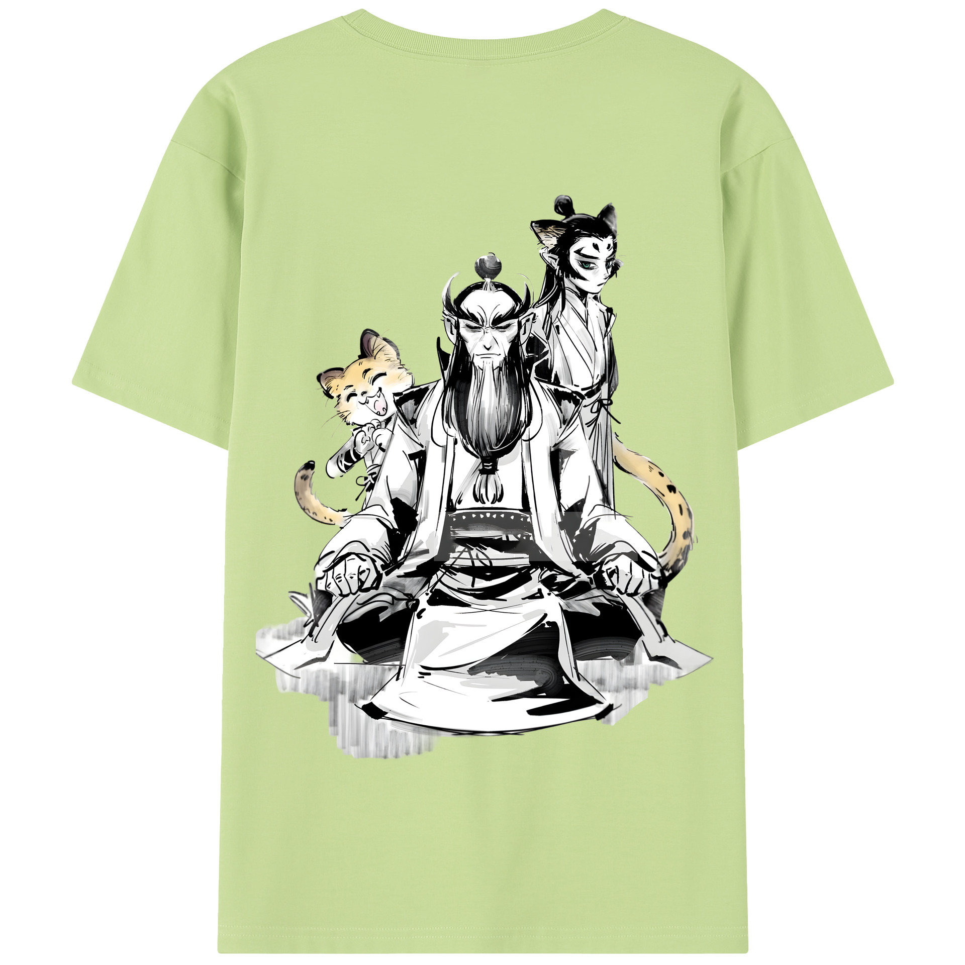 （画像用） Ne Zha 2 ナタ 魔童の大暴れ 綿100％半袖Tシャツ（背面プリント）